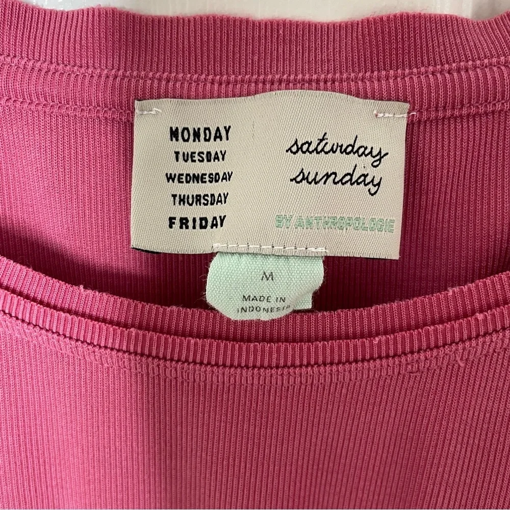 Anthropologie Saturday Sunday Pink Cupro Drawstring Waist Dress in Size Medium‎